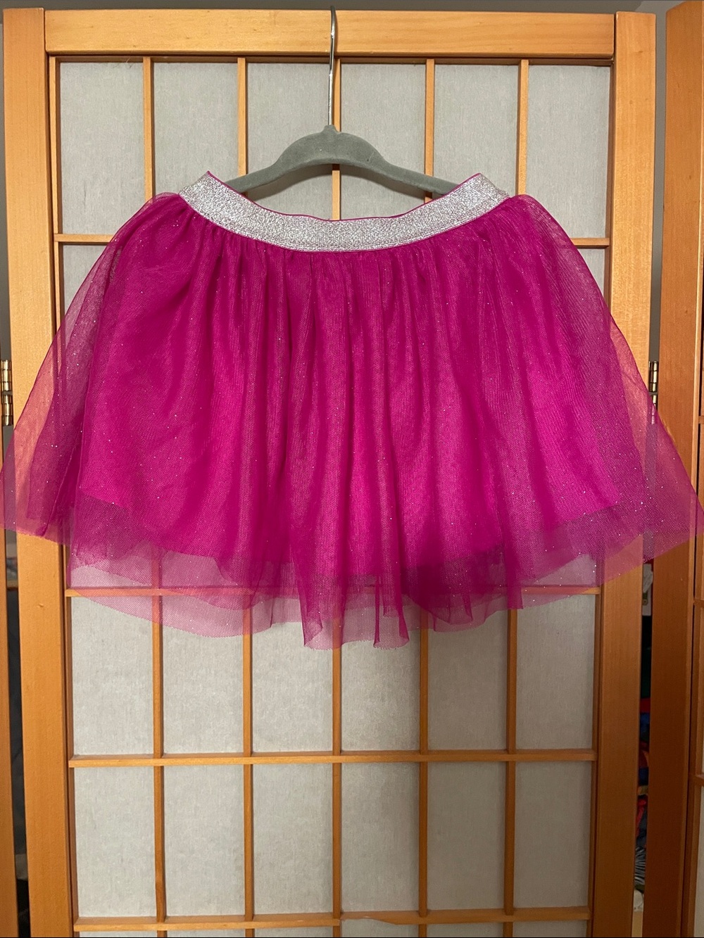 Epic Threads Toddler Girl 3T Magenta Tulle Skirt with Silver Elastic Waistband